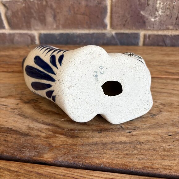 Vtg Tonala Mexican Pottery Cat Figurine Hand Painted Stretching Pose 5.25" - Picture 12 of 12